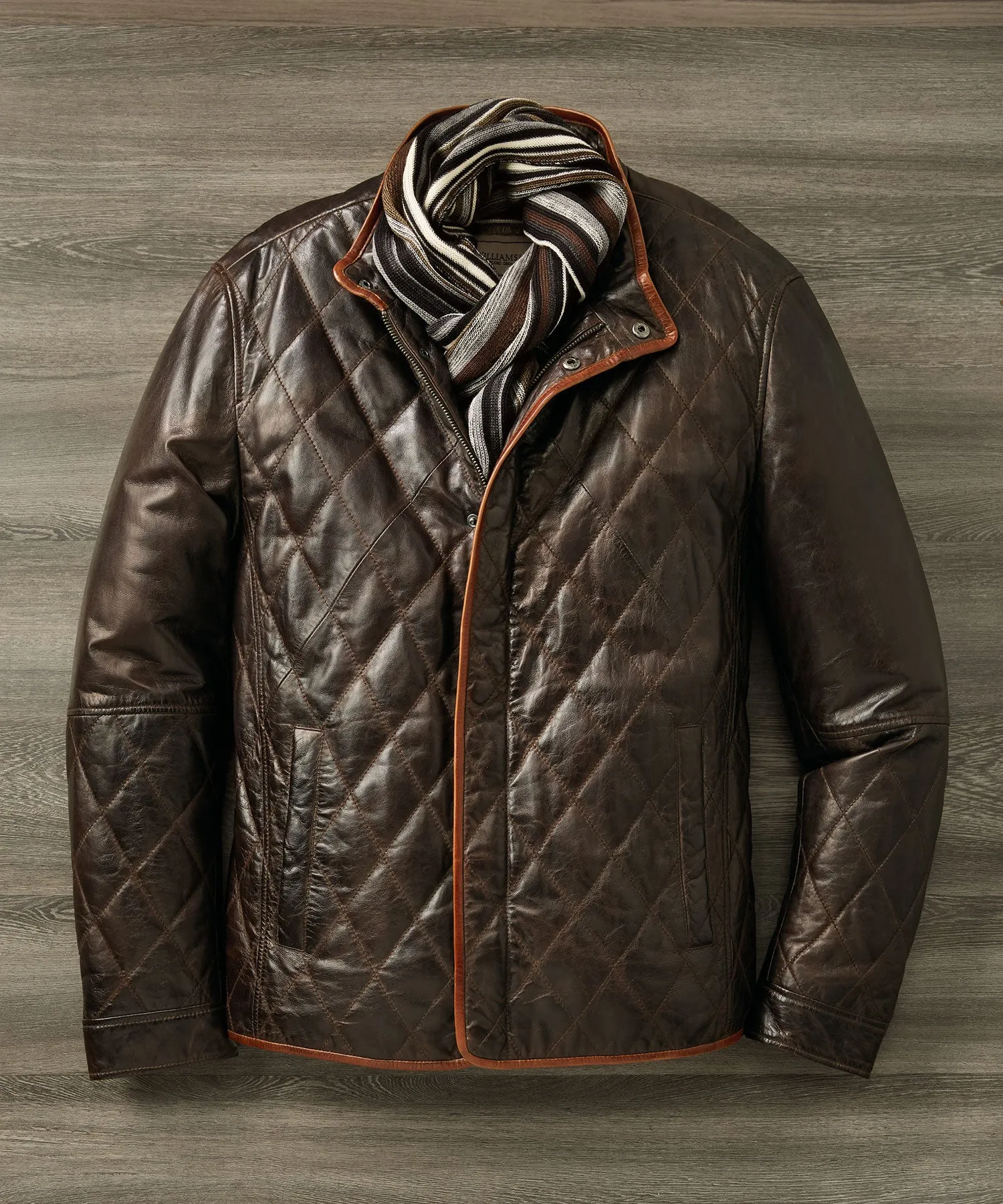 26" Diamond-Quilted Leather Jacket