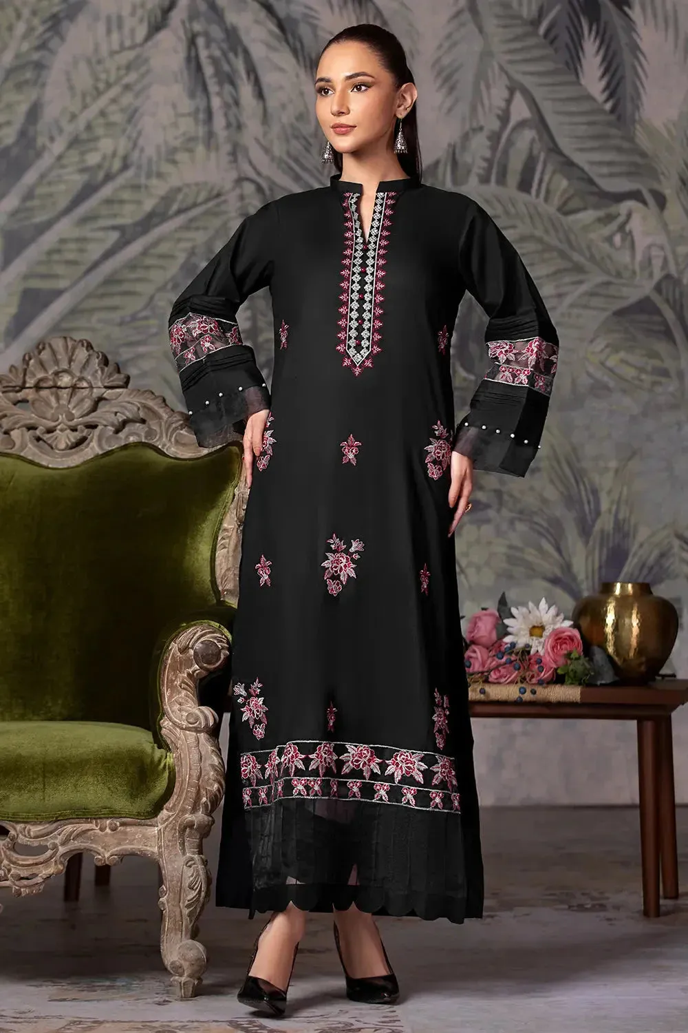 2PC Embroidered Unstitched Cambric Suit KSTE-2858