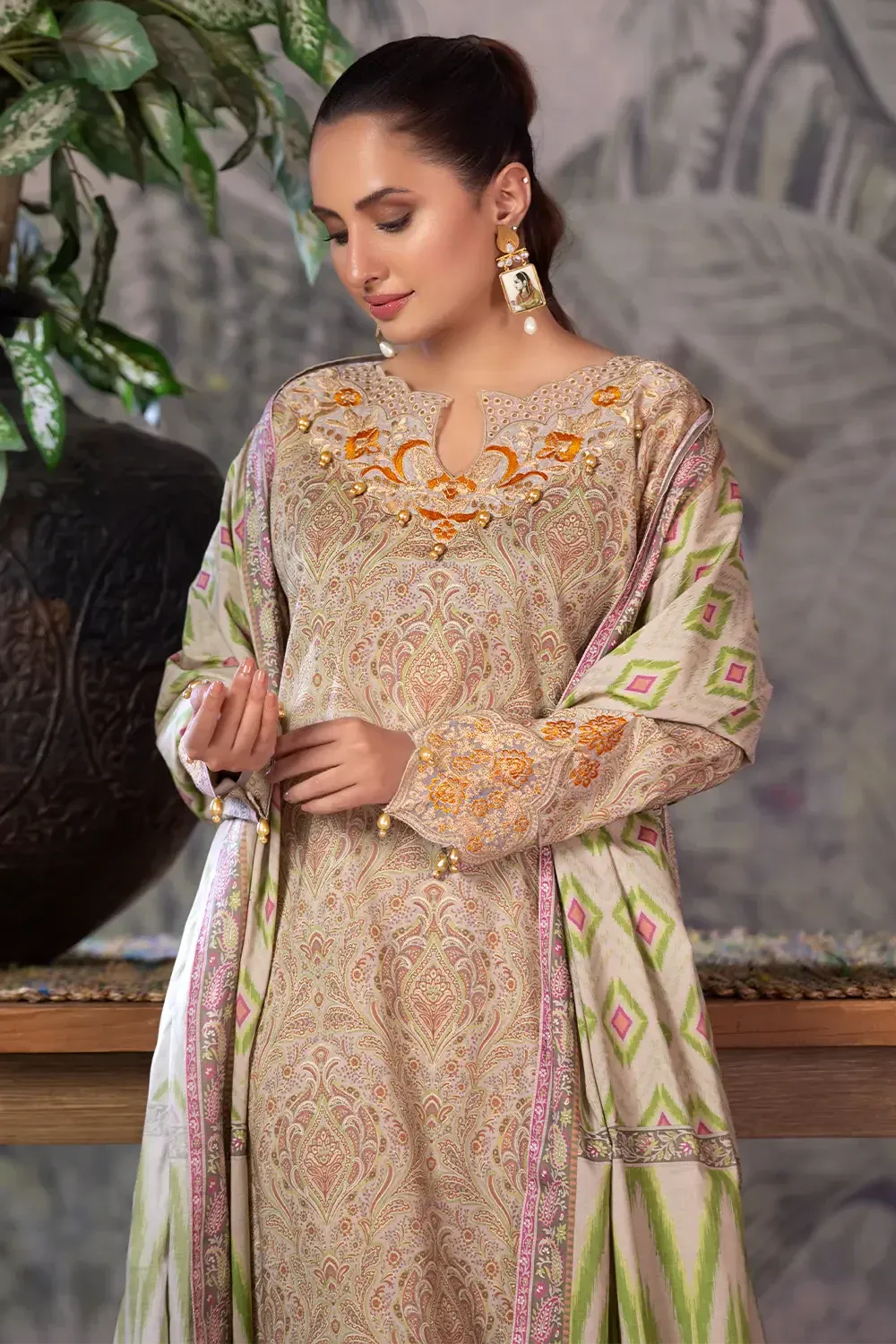 3PC Embroidered Unstitched Cambric Suit KCCE-2844