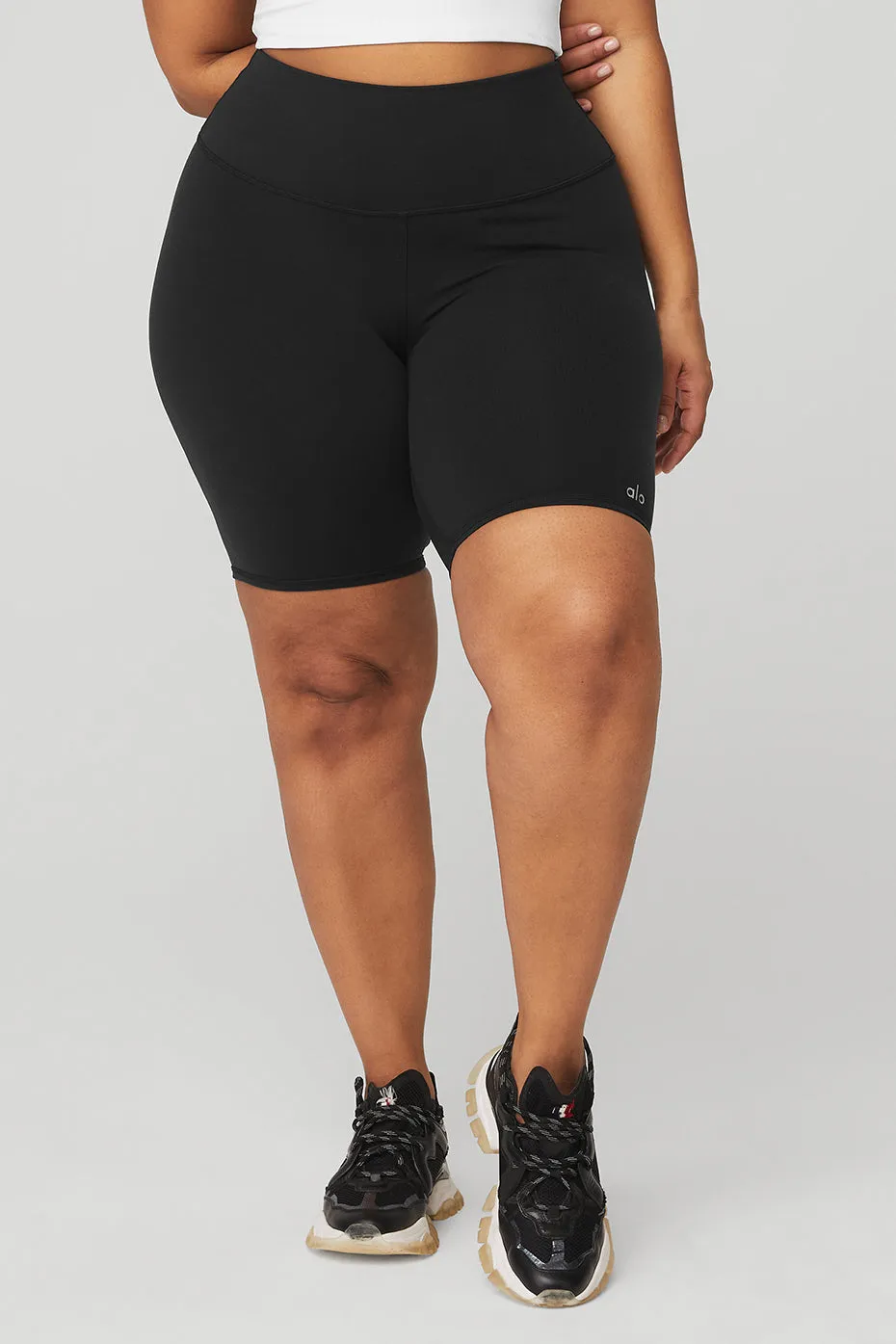 7" High-Waist Biker Short - Black