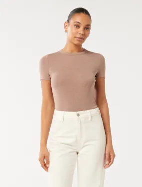 Abigail Wide Rib Neck T-Shirt