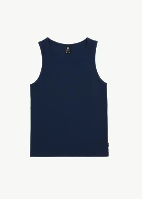 AFENDS Mens Paramount - Ribbed Singlet - Navy