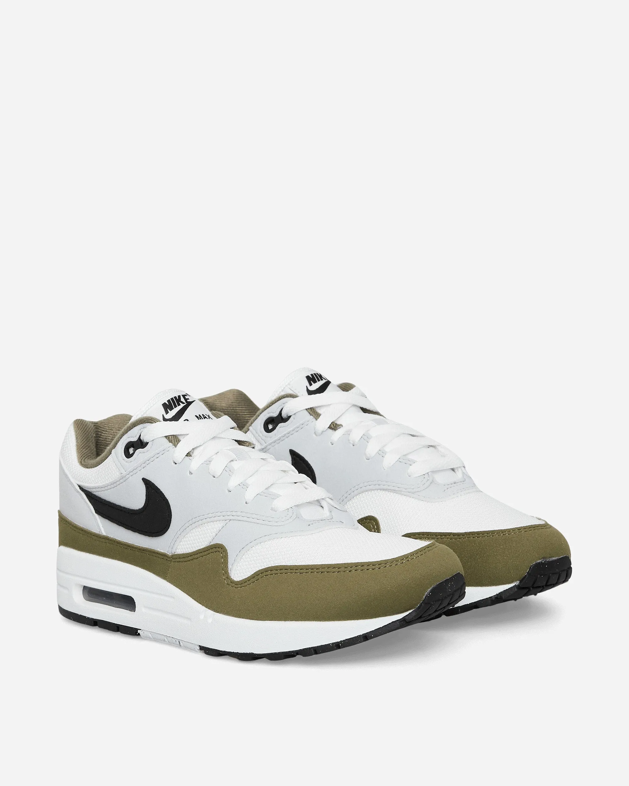 Air Max 1 Sneakers White / Pure Platinum / Medium Olive / Black