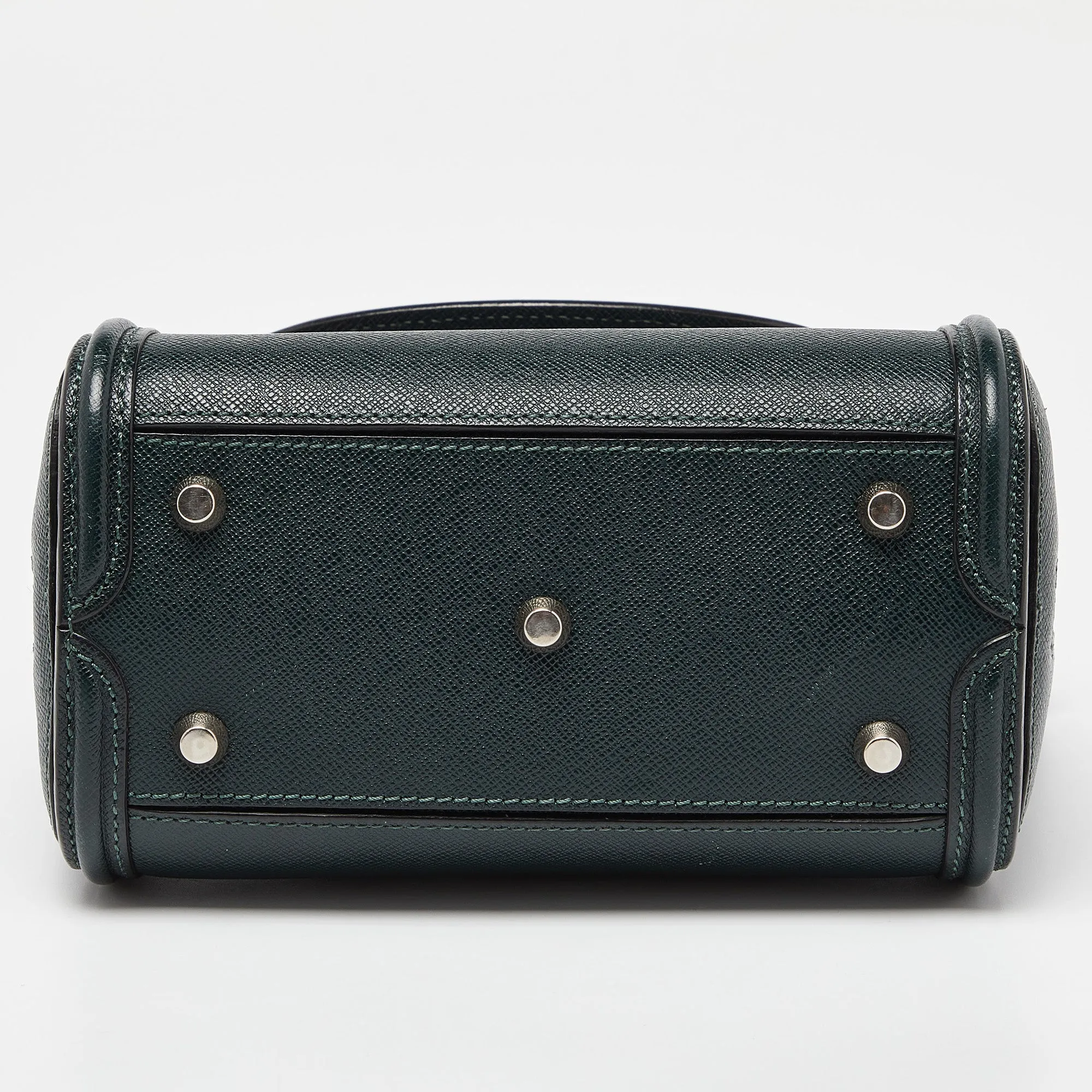 ALEXANDER MCQUEEN Emerald Green Leather Mini Heroine Bag