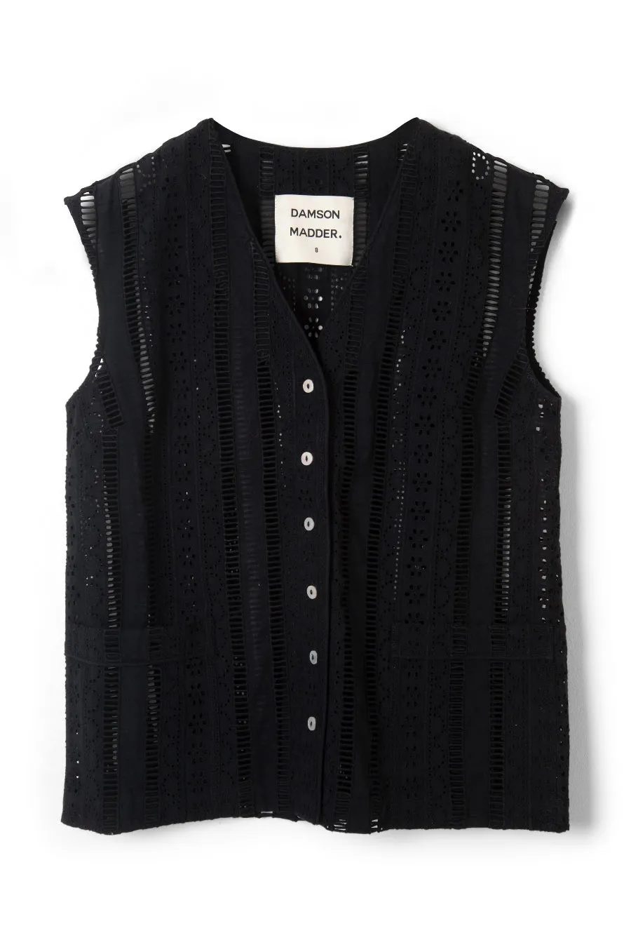 alys vest - black broderie