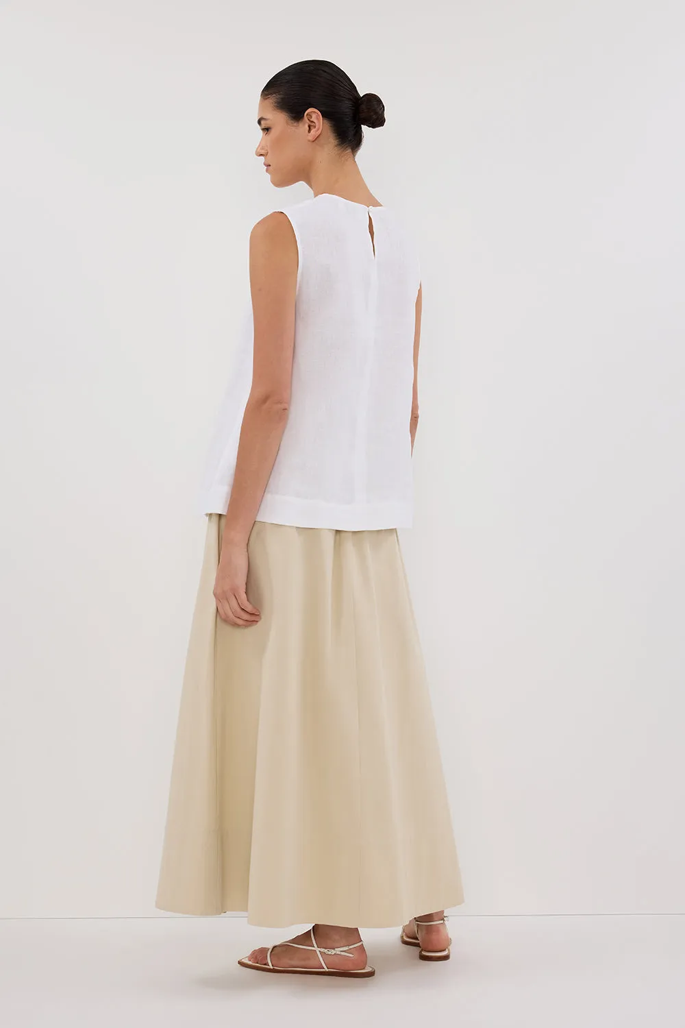 ANA WHITE LINEN SCOOP TOP