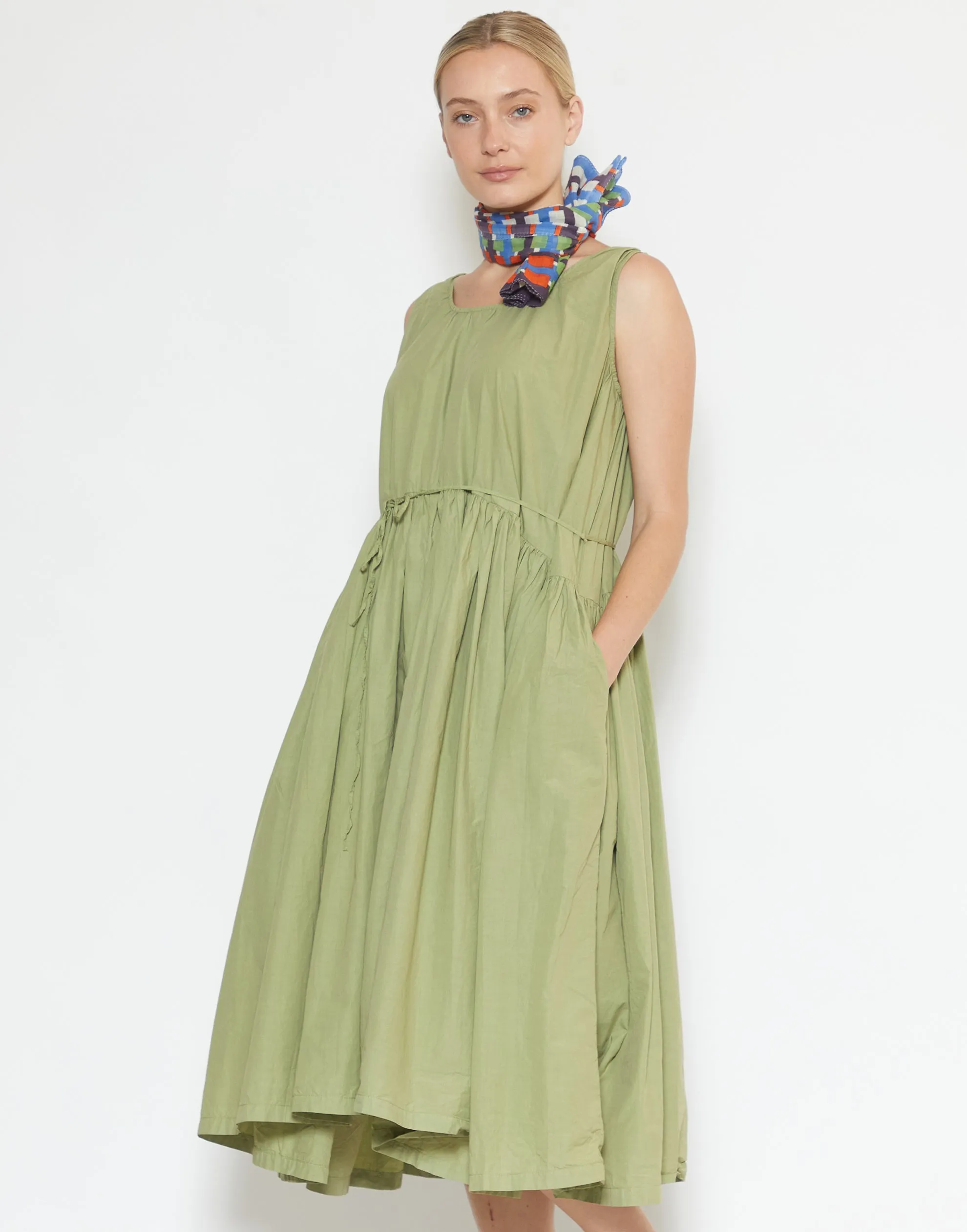 Army Green Cotton Andi Dress