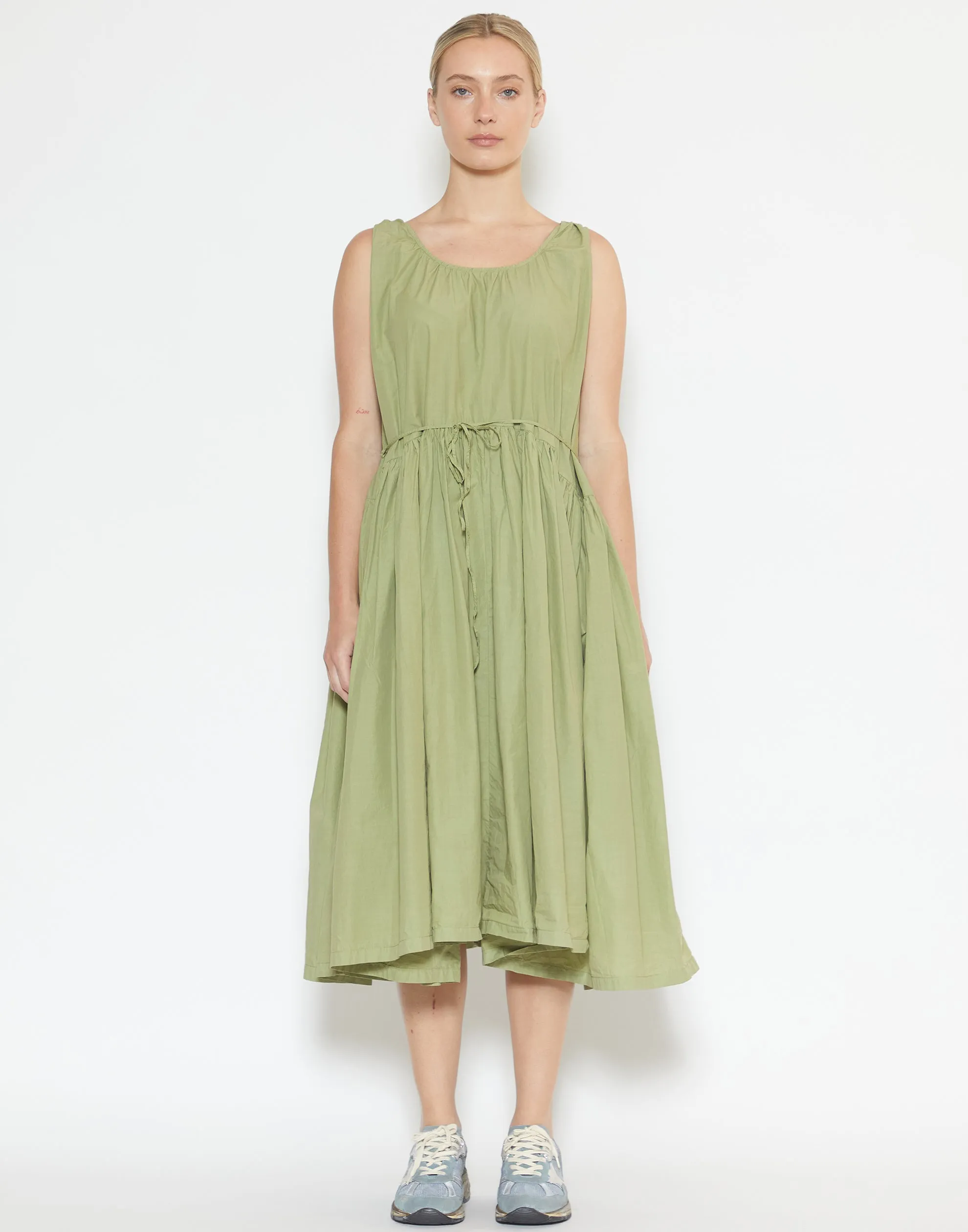 Army Green Cotton Andi Dress