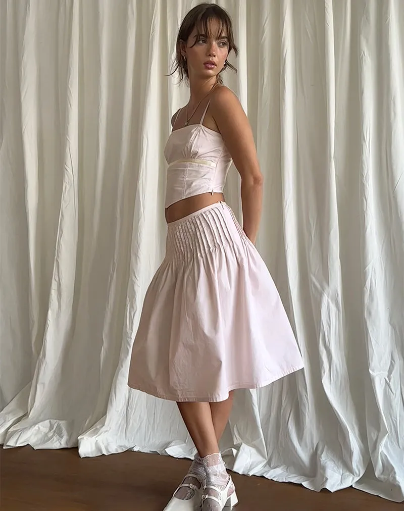 Asada Midi Skirt in Light Pink