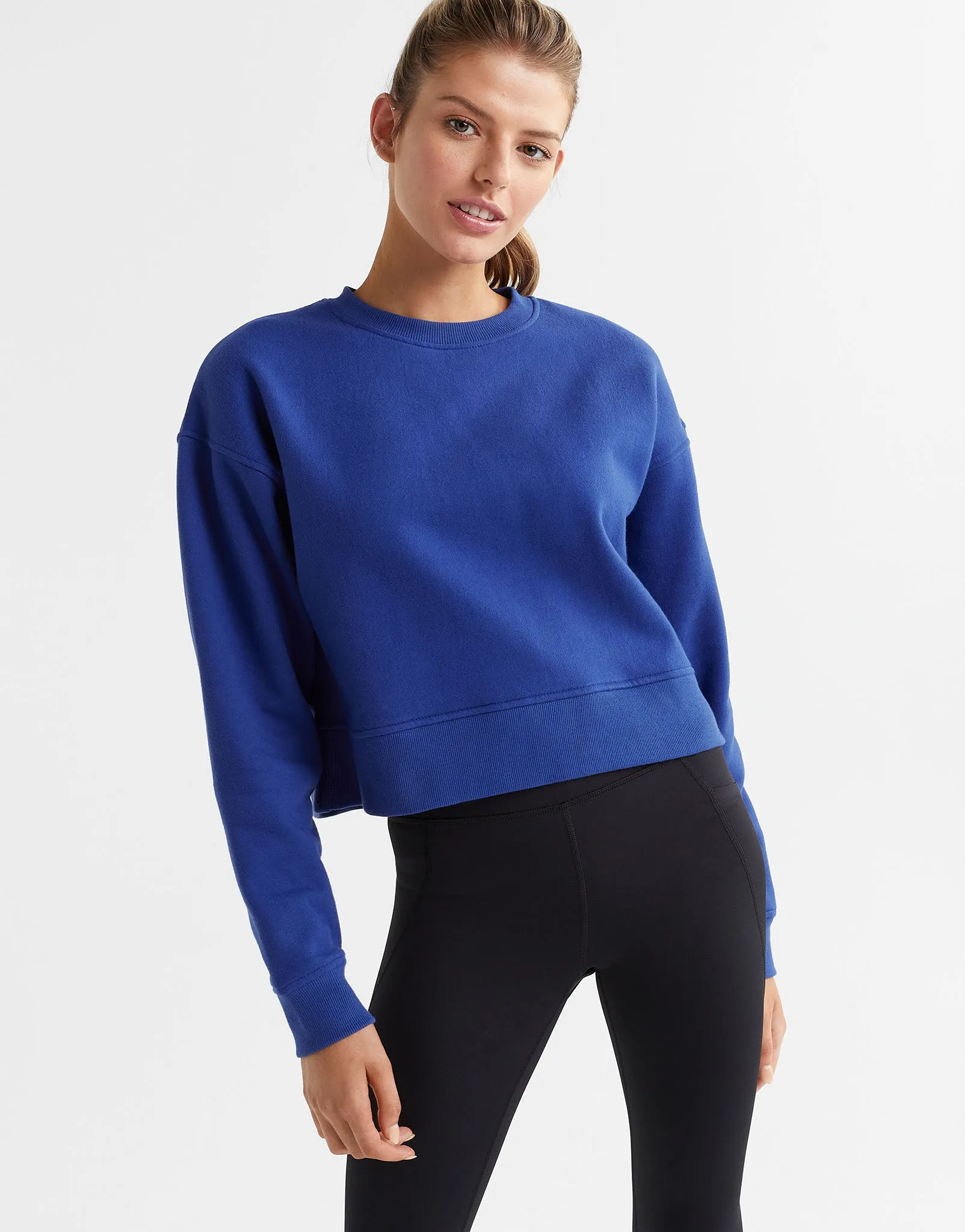 Becca Cropped Sweater in Cobalt Blue