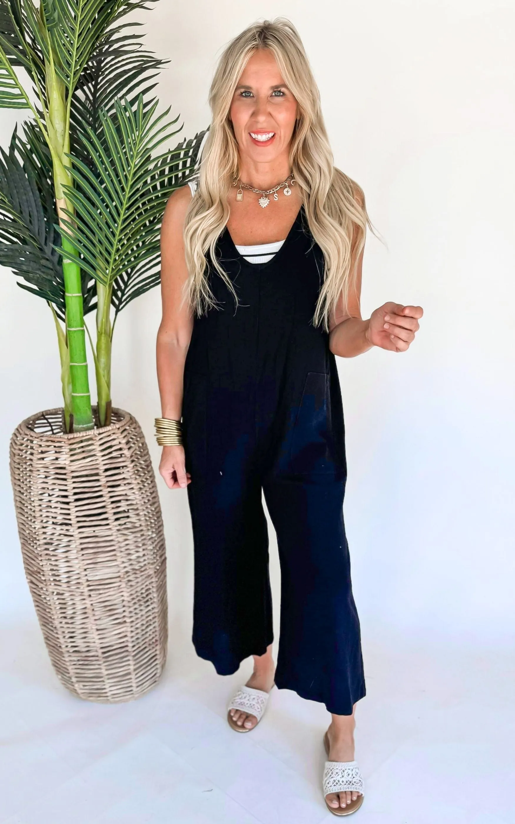 Black Sleeveless Jumpsuit - Final Sale