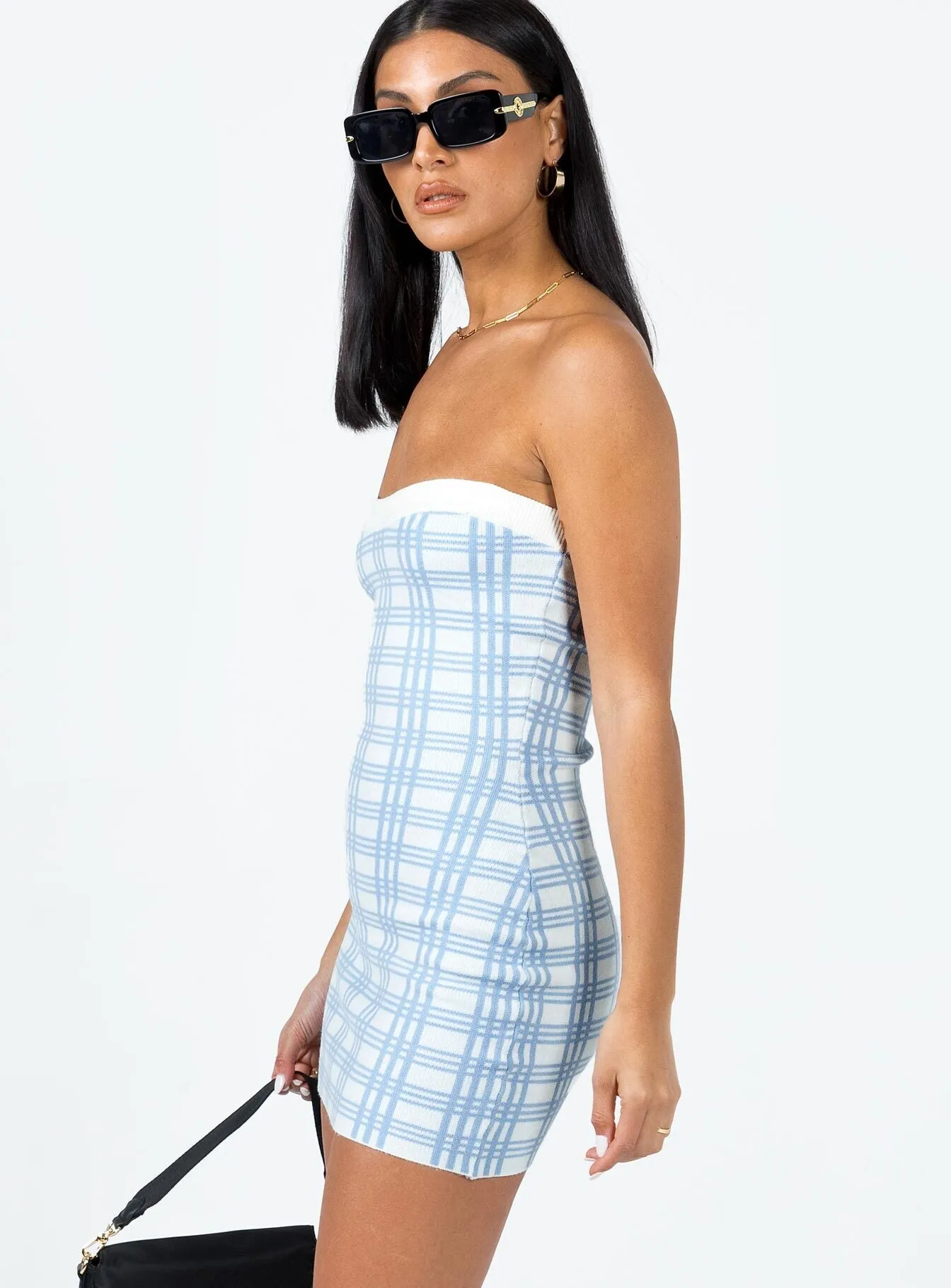 Carano Mini Dress Blue Check