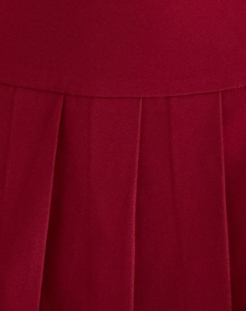 Casini Mini Skirt in Soft Tailoring Burgundy