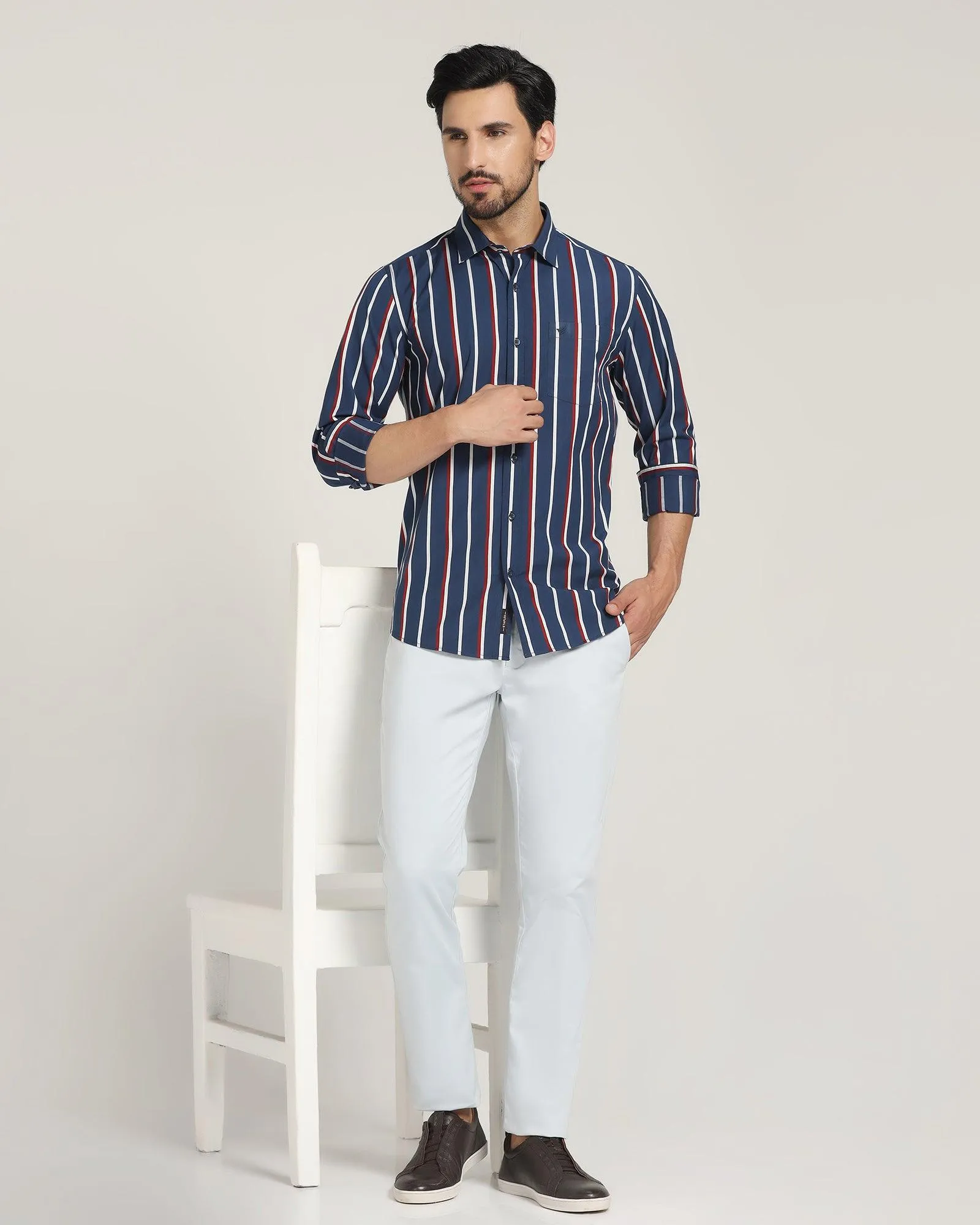 Casual Navy Striped Shirt - Layrs