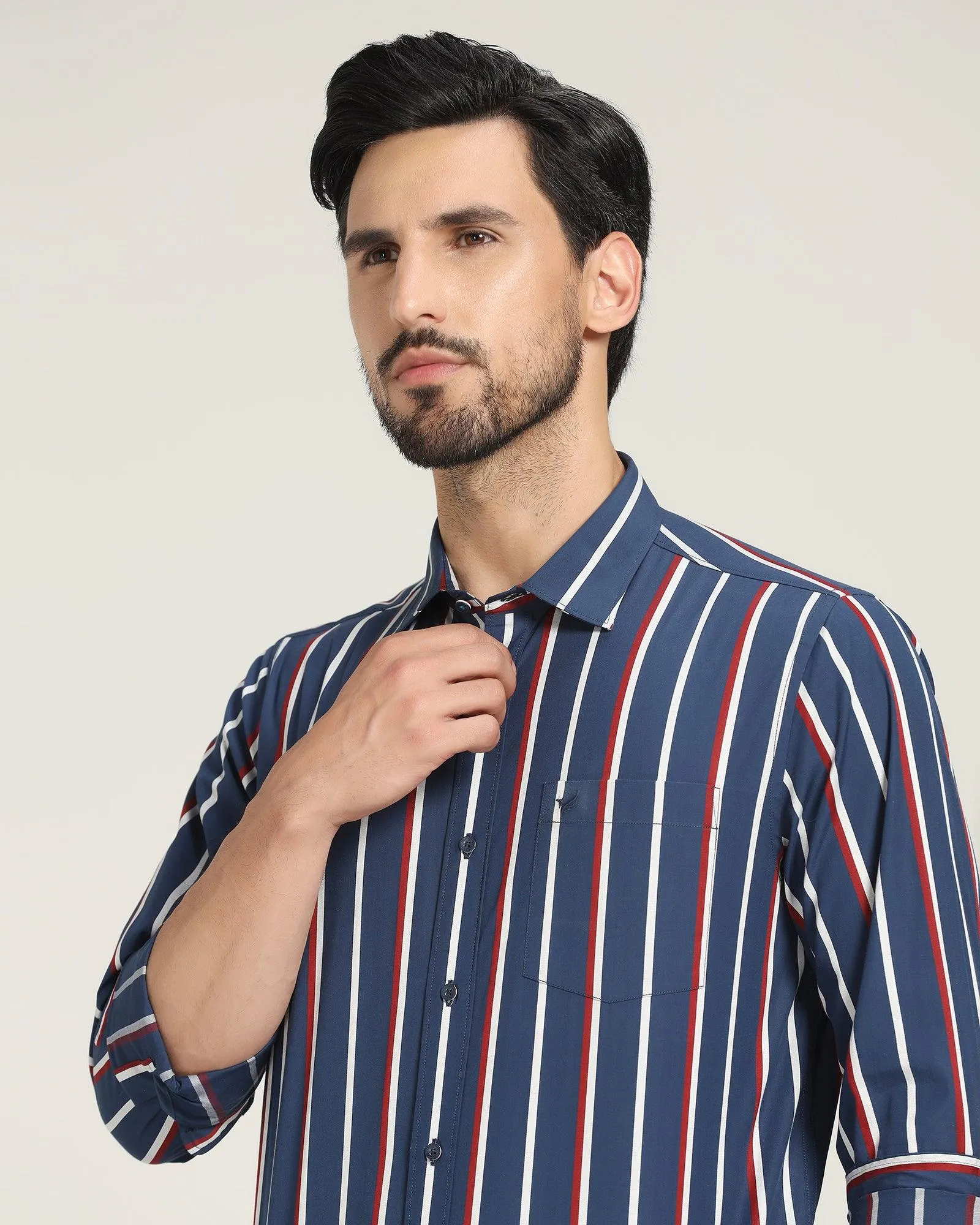 Casual Navy Striped Shirt - Layrs