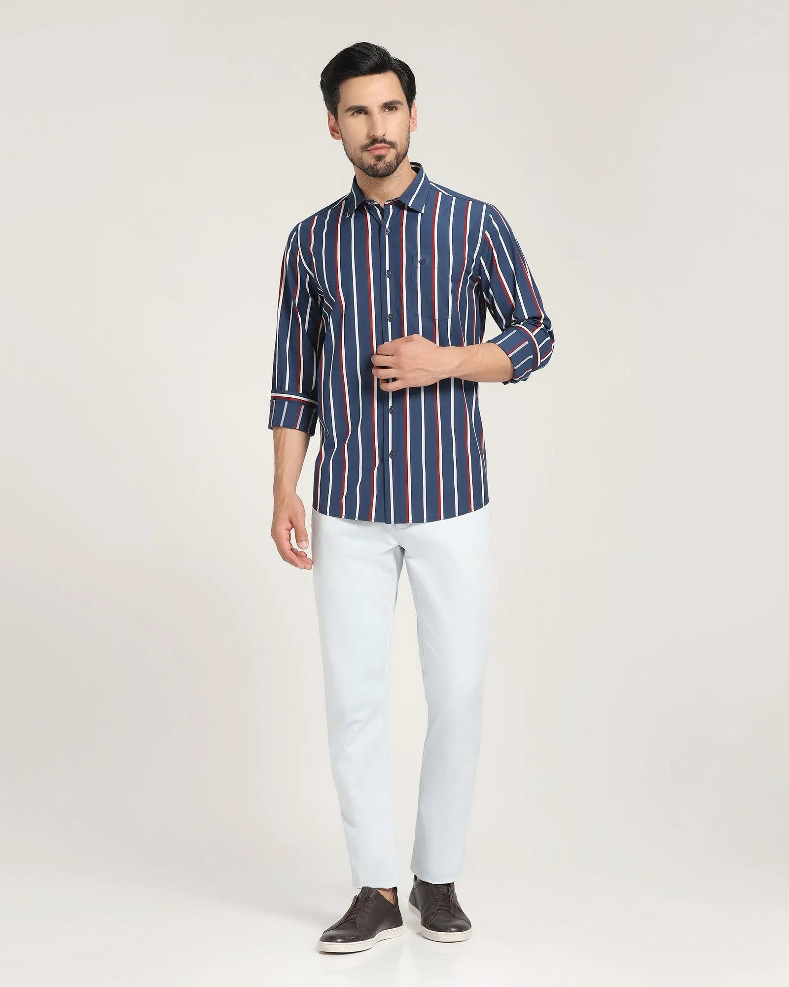 Casual Navy Striped Shirt - Layrs