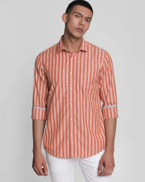 Casual Rust Striped Shirt - Paul