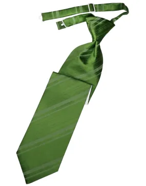 Clover Striped Satin Kids Necktie