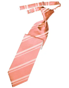 Coral Reef Striped Satin Kids Necktie