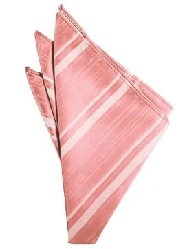 Coral Reef Striped Satin Pocket Square