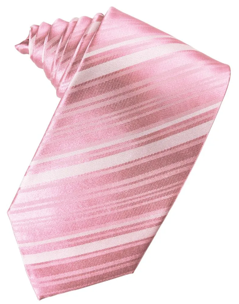 Coral Striped Silk Necktie