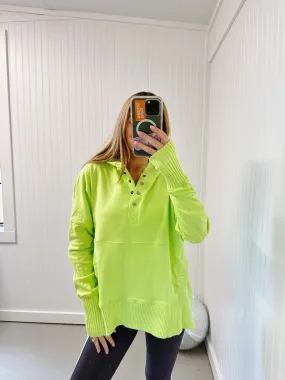 Cute and Cozy Sweatshirt - Neon Lime