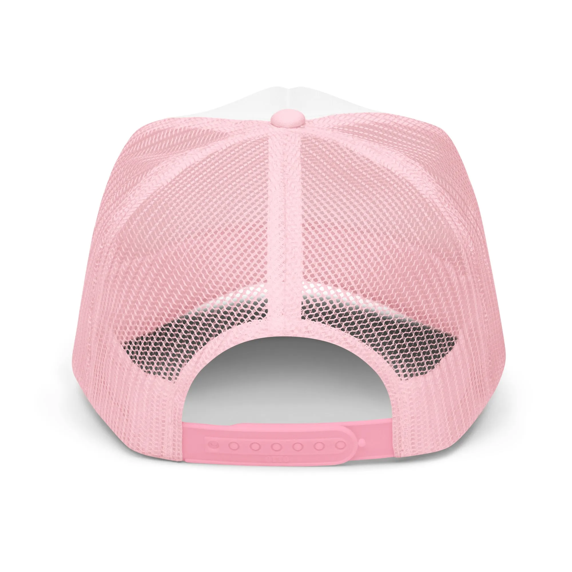 Detroit Foam Trucker Hat - Pink & White - Embroidered