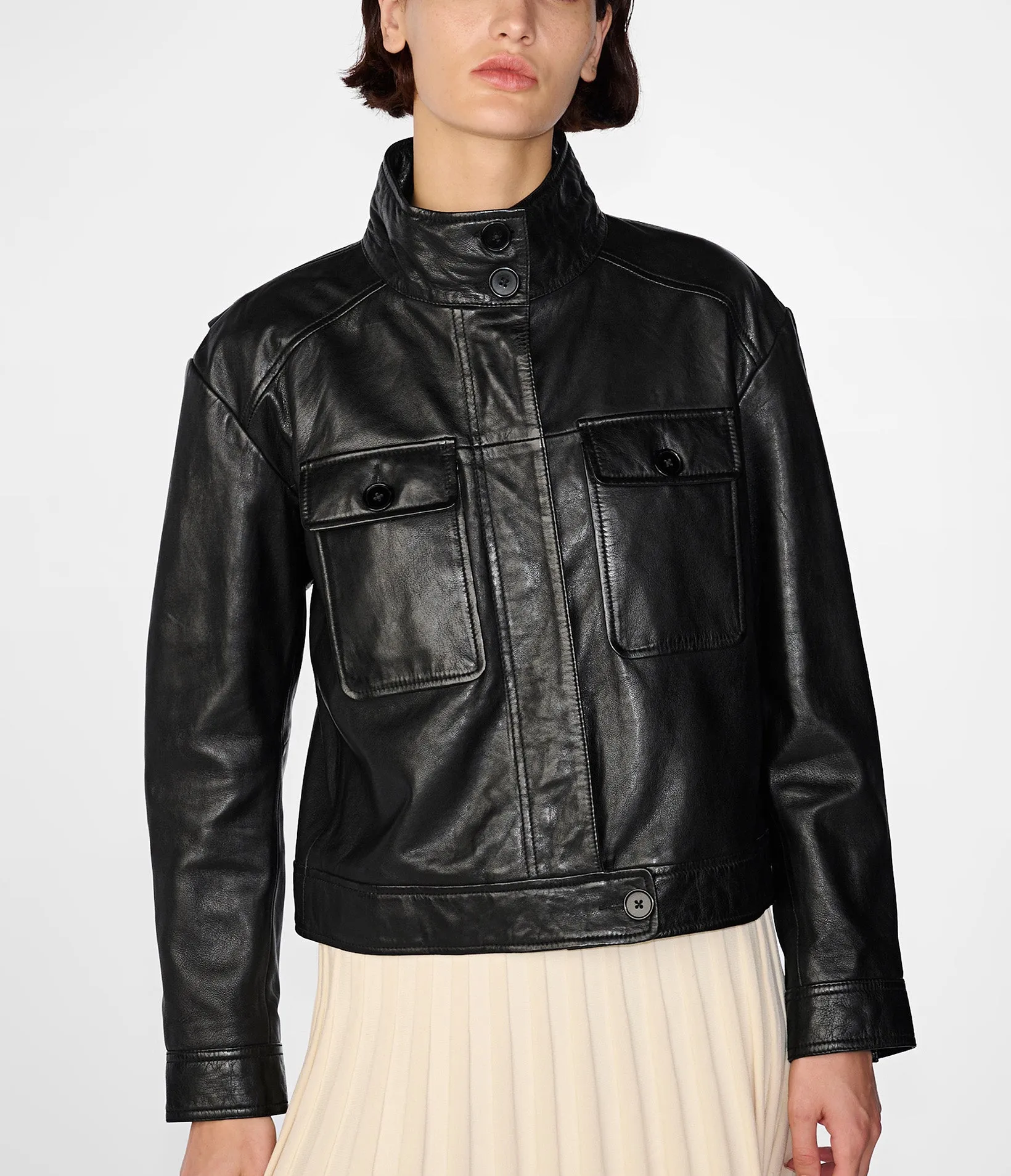 Diana Cropped Moto Jacket