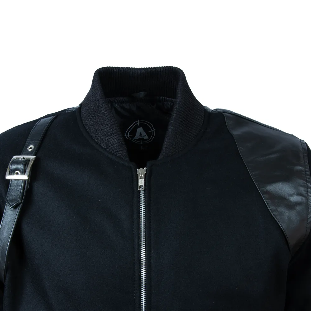 DM6J Men’s Holster Strap Bomber Jacket - Black