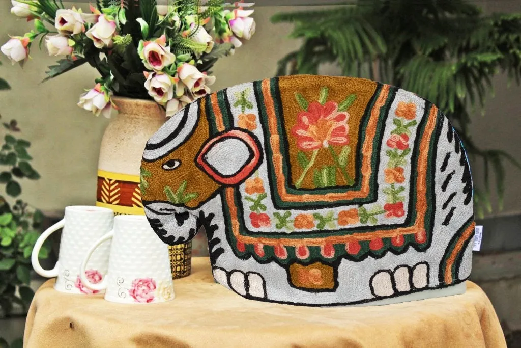 Elephan Style Kashmiri Hand Embroidered Tea Cosy 12"