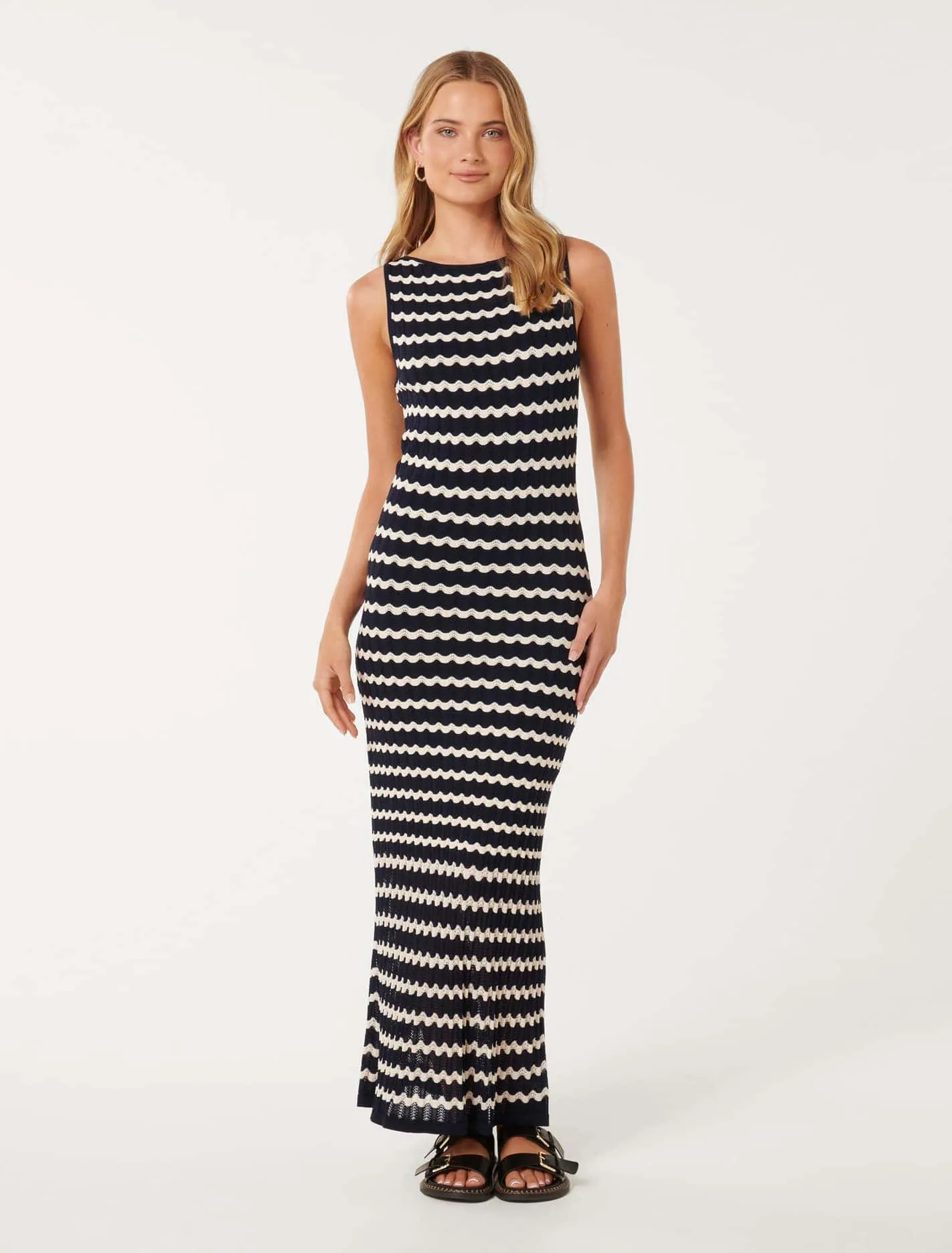 Elora Wave Striped Knit Dress