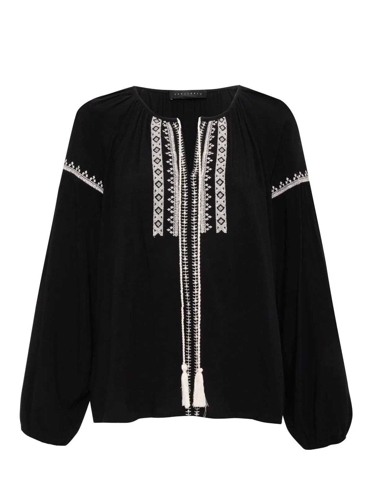 Embroidered Blouse Black