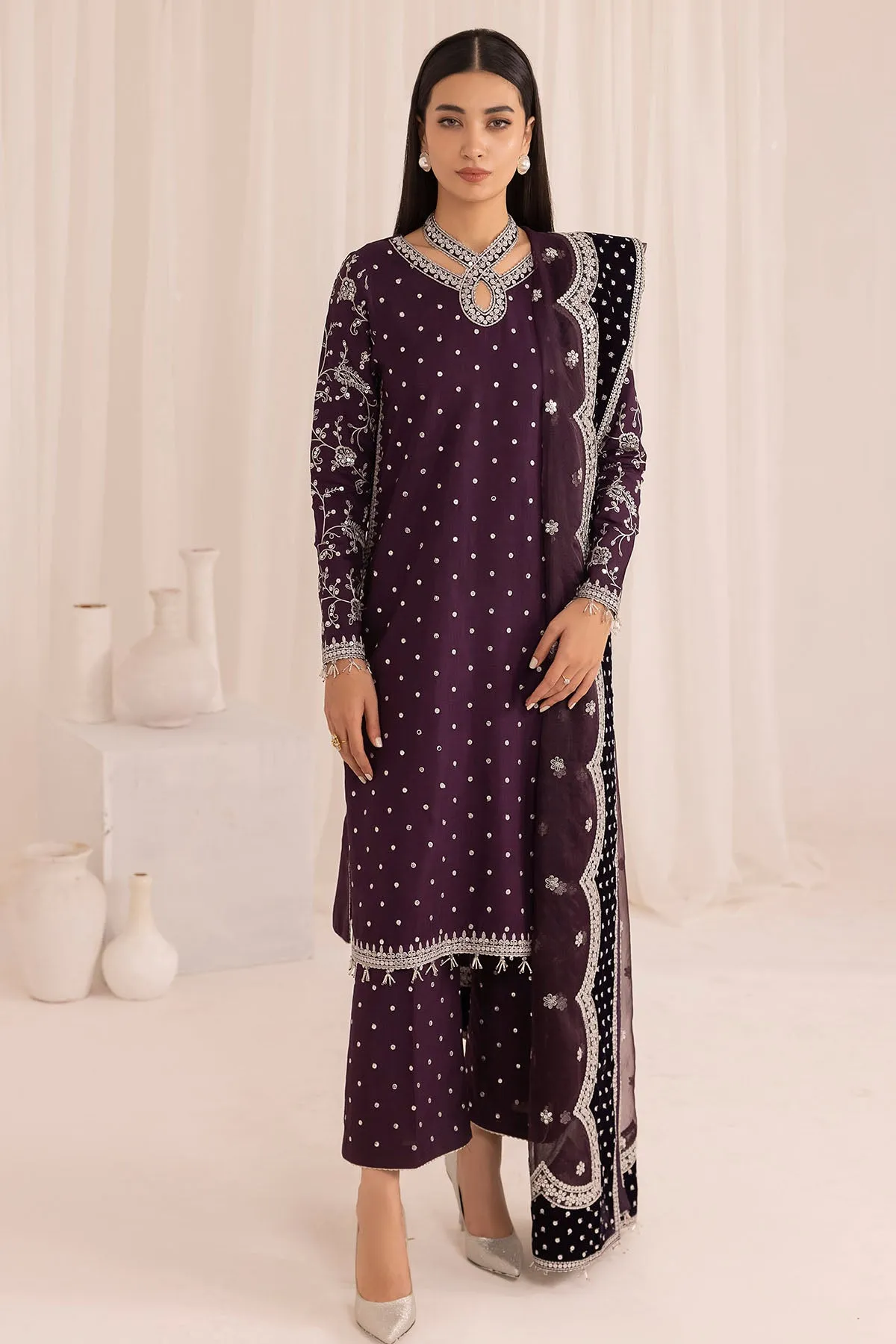 Embroidered Raw Silk UR-7011