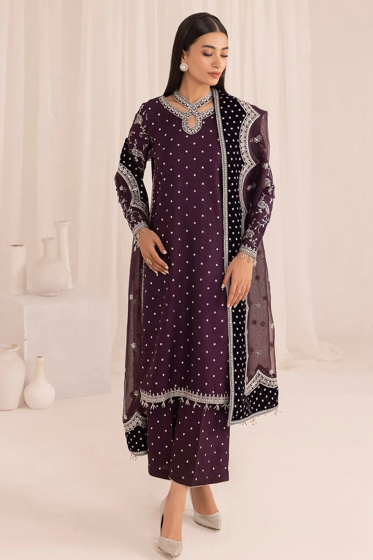 Embroidered Raw Silk UR-7011