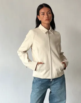 Enid Jacket in PU Ivory