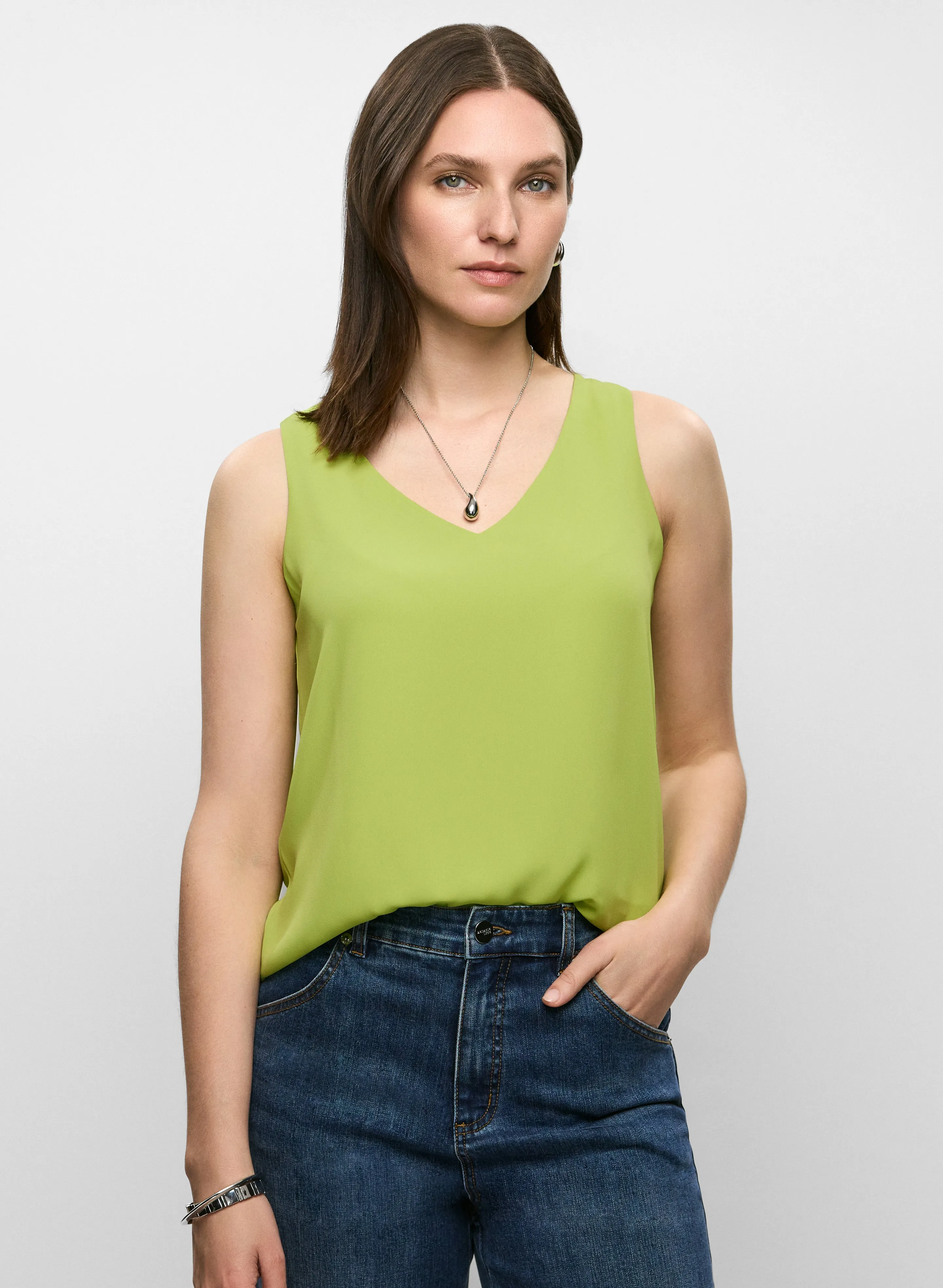 Essential Sleeveless V-Neck Blouse