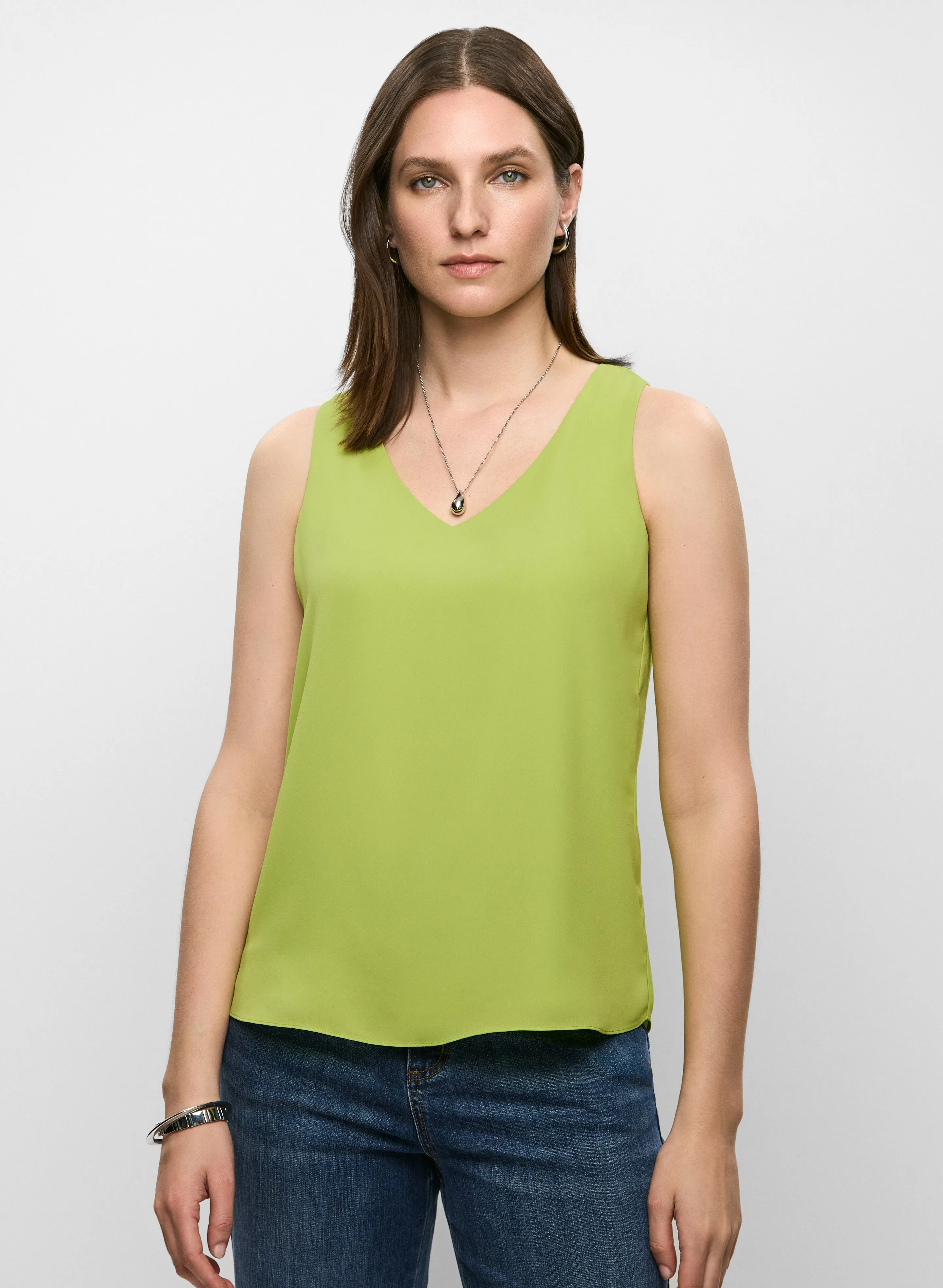 Essential Sleeveless V-Neck Blouse