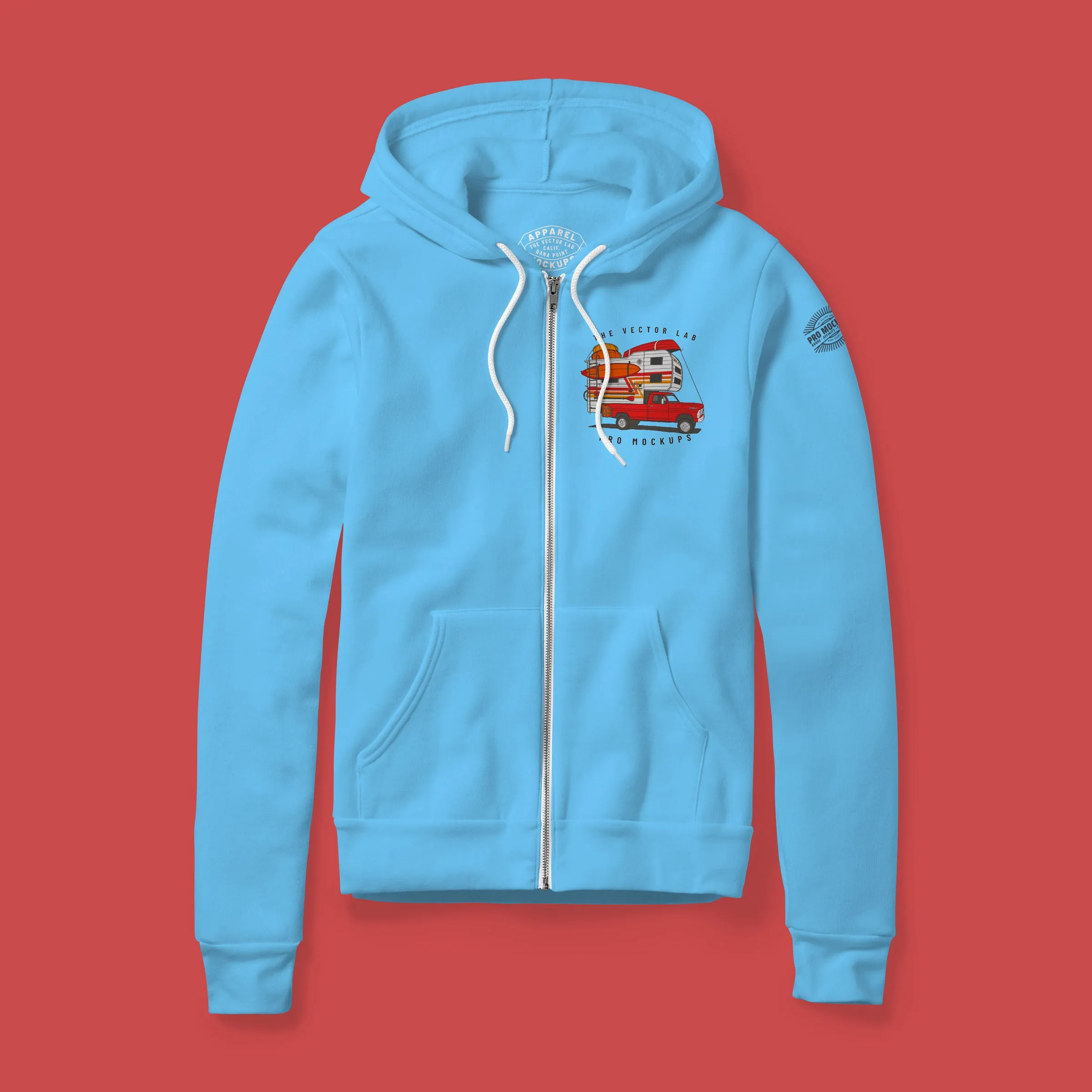 Flat Lay Pro Zip Hoodie Mockups