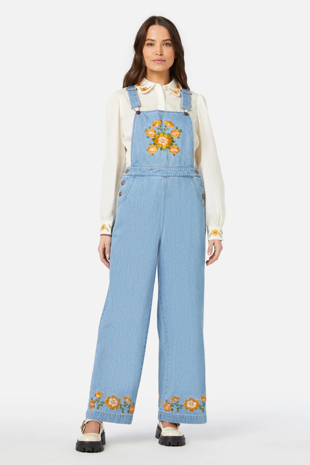 Folk Embroidered Overall