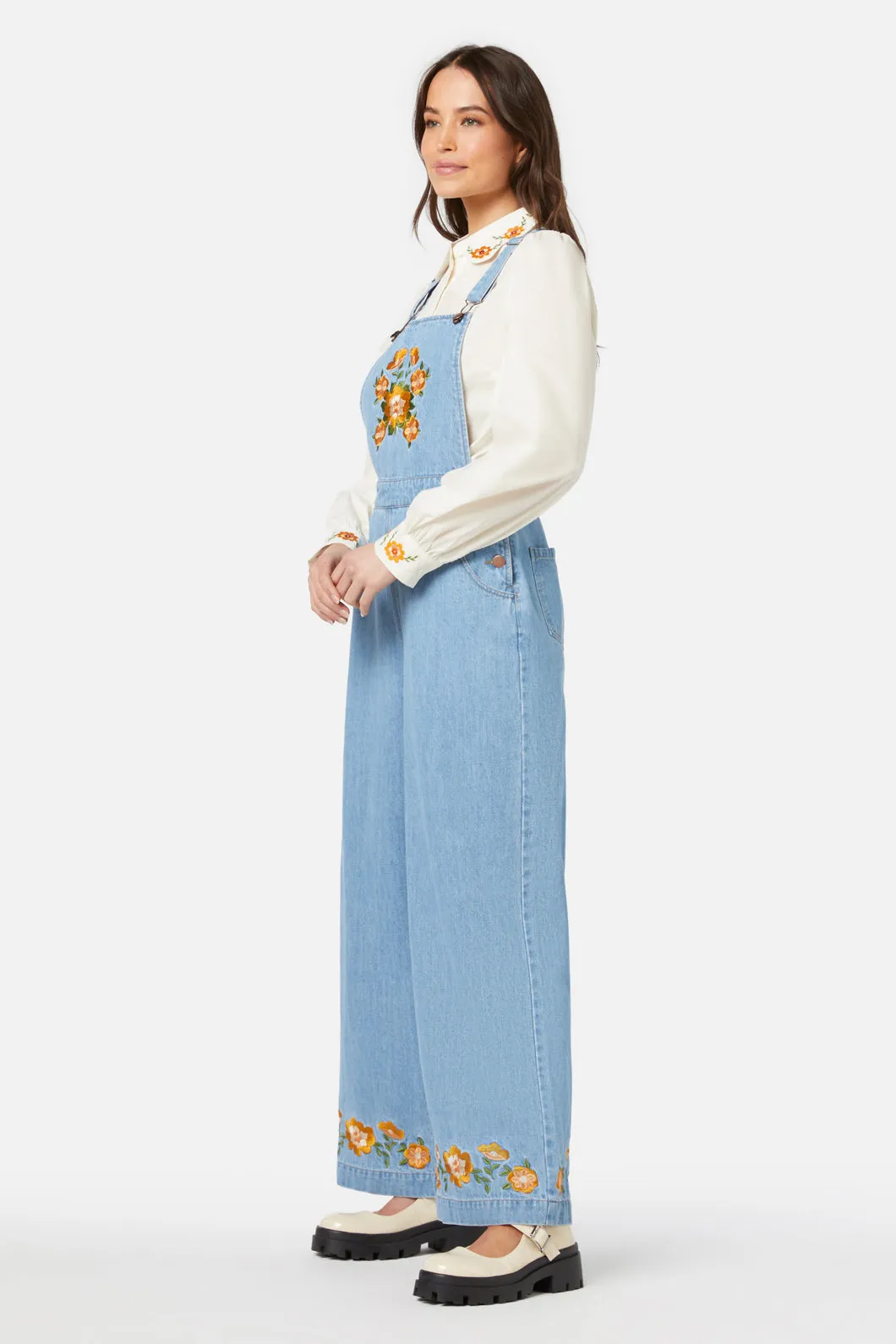 Folk Embroidered Overall