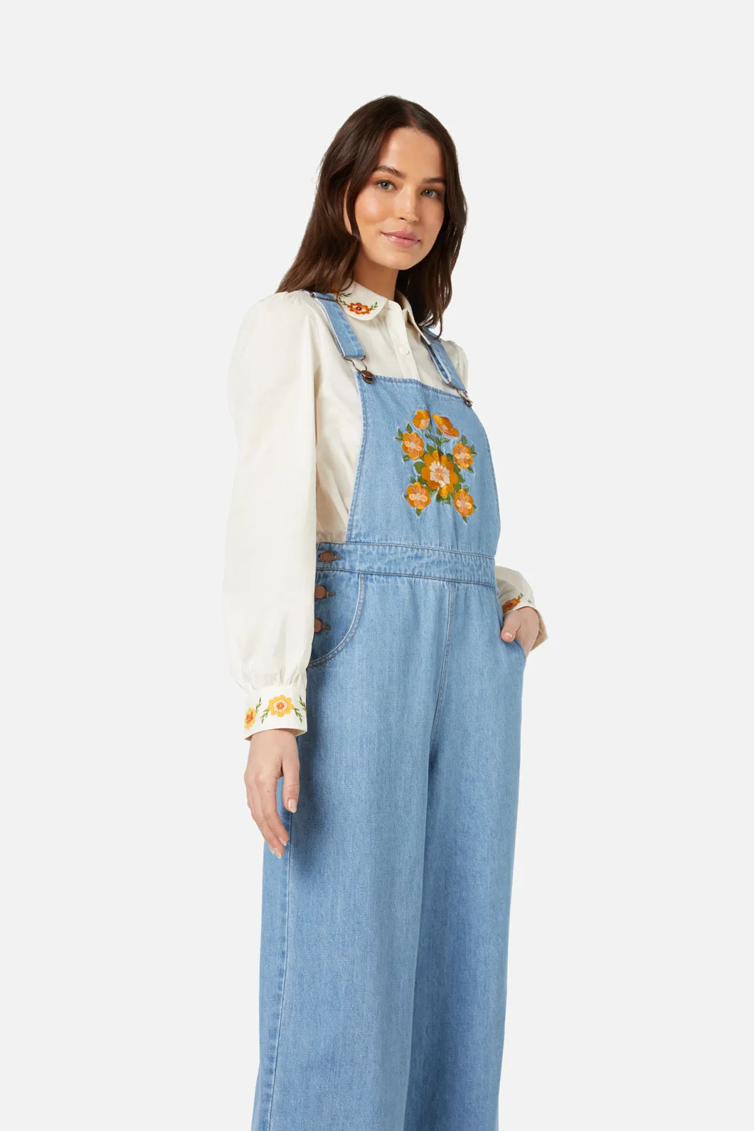 Folk Embroidered Overall