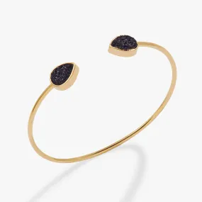 Glitter Druzy Flex Cuff Bracelet, Black