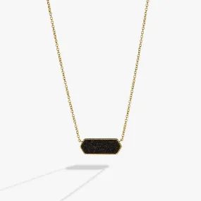 Glitter Druzy Pendant Necklace, Black