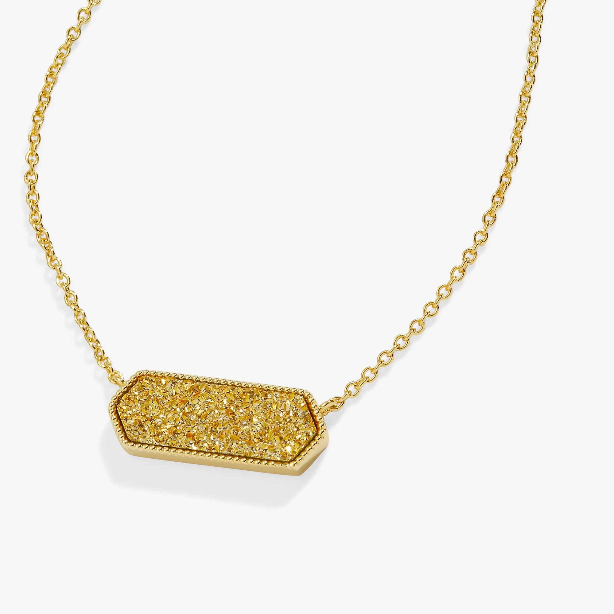 Glitter Druzy Pendant Necklace, Gold