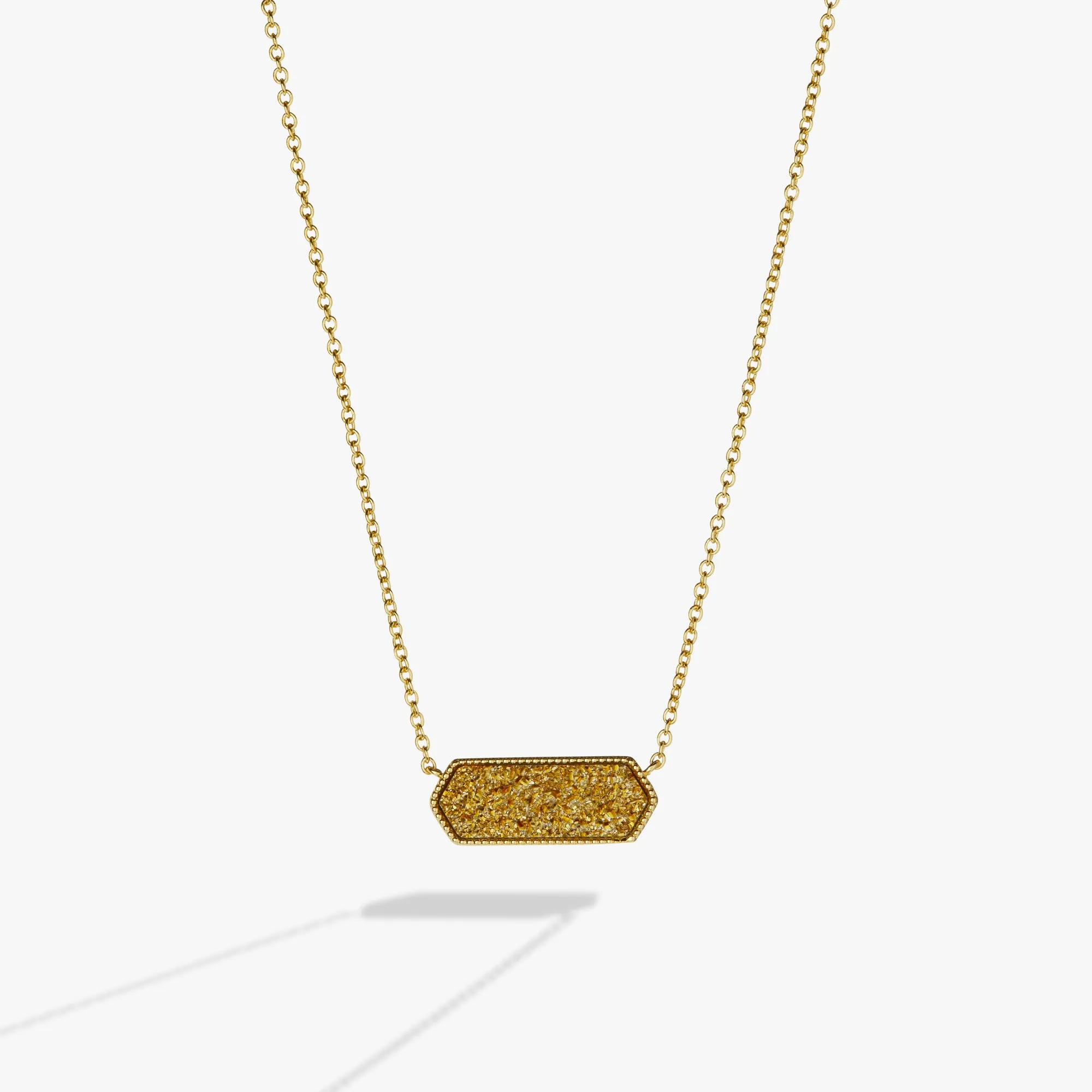 Glitter Druzy Pendant Necklace, Gold