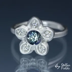 Green Montana Sapphire & Diamond Accents Star Ring