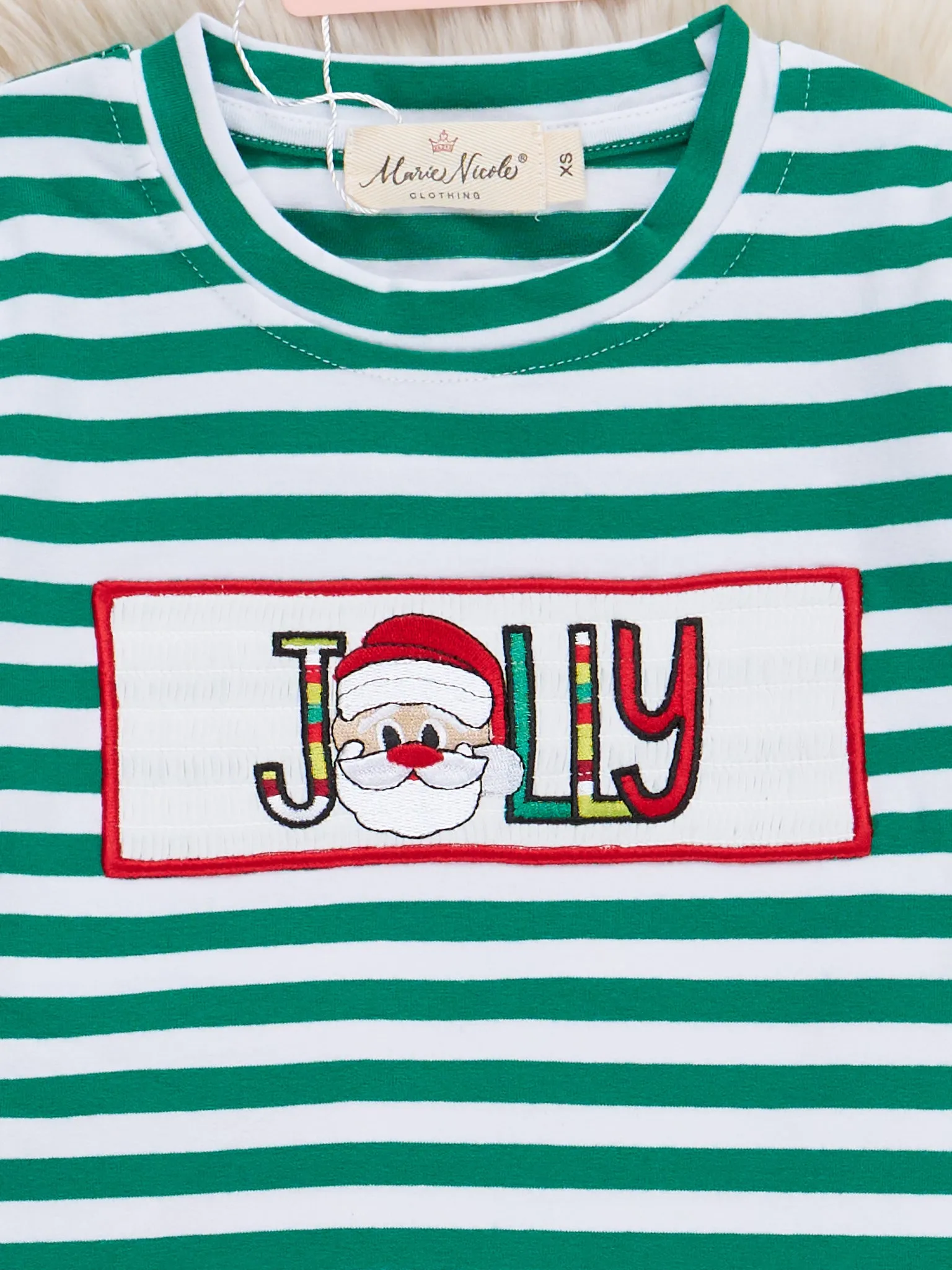 Green Stripe Jolly Santa Outfit - Restocked!