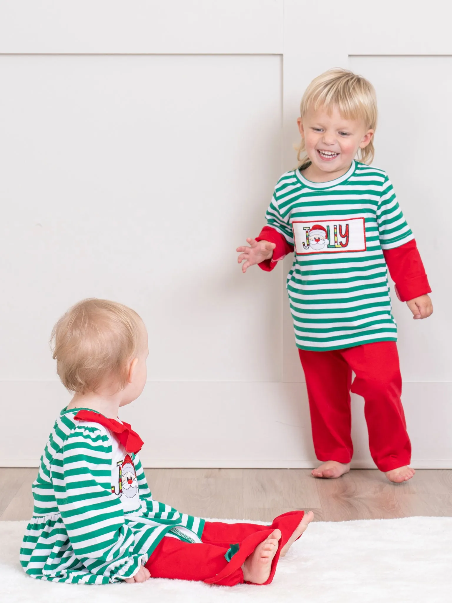 Green Stripe Jolly Santa Outfit - Restocked!