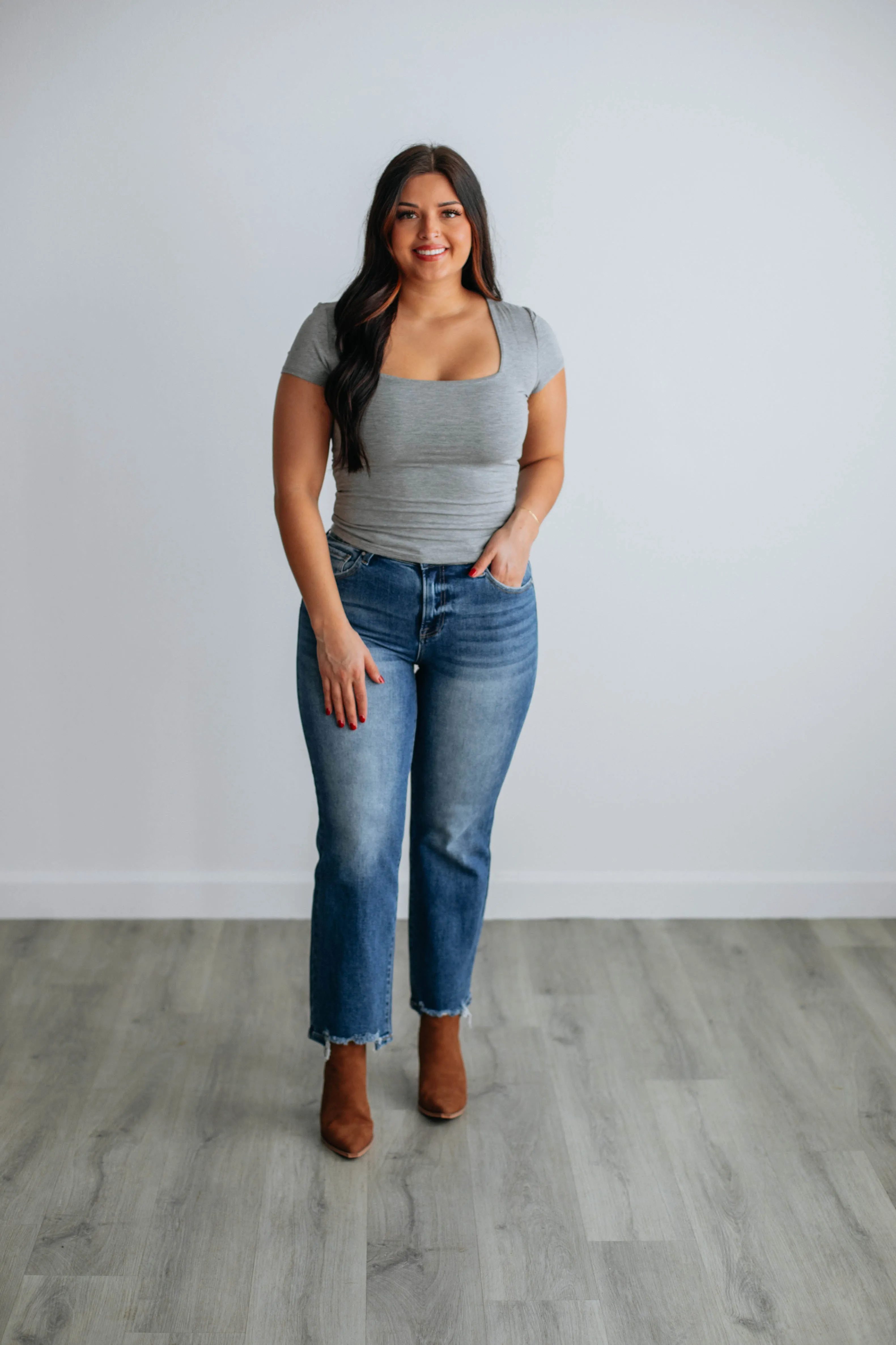 Jace Basic Top - Heather Grey