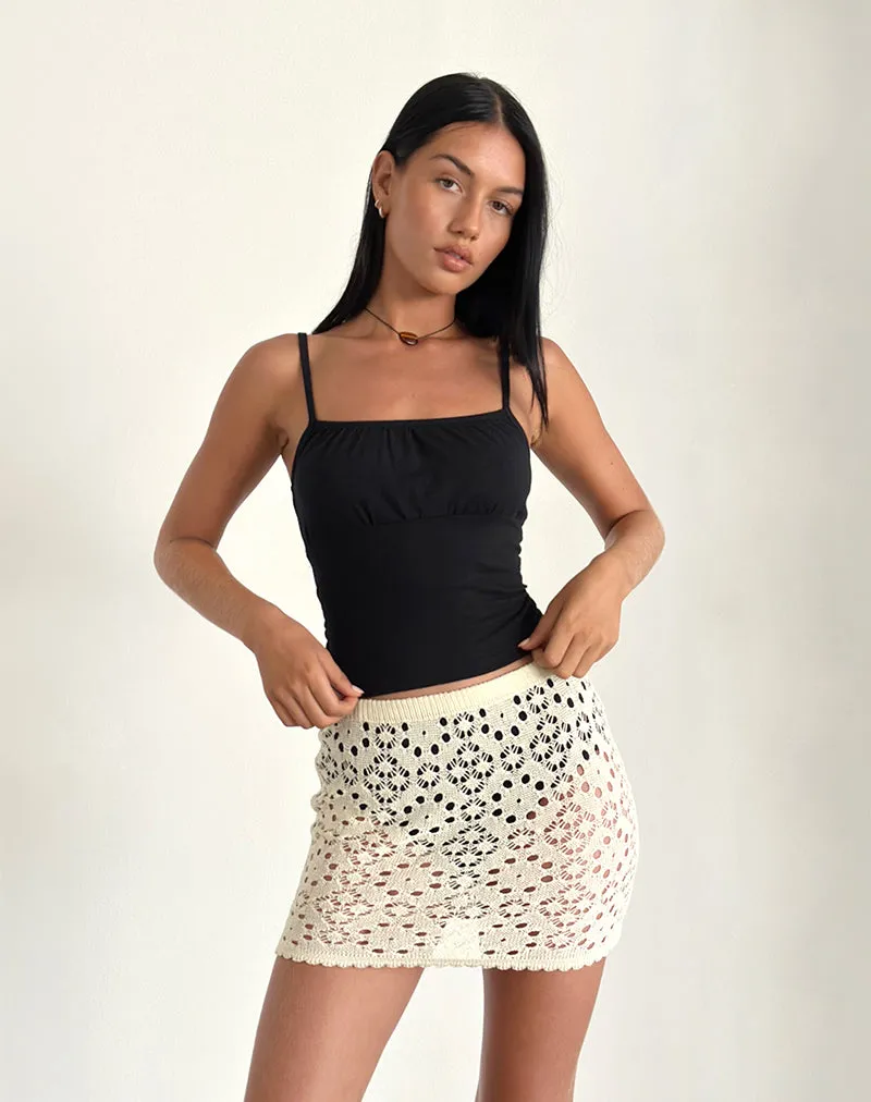 Jovita Mini Skirt in Crochet Buttercream